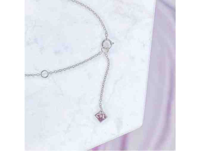 Necklace_ 'Infinity' Necklace in White Opal and Cubic Zirconia