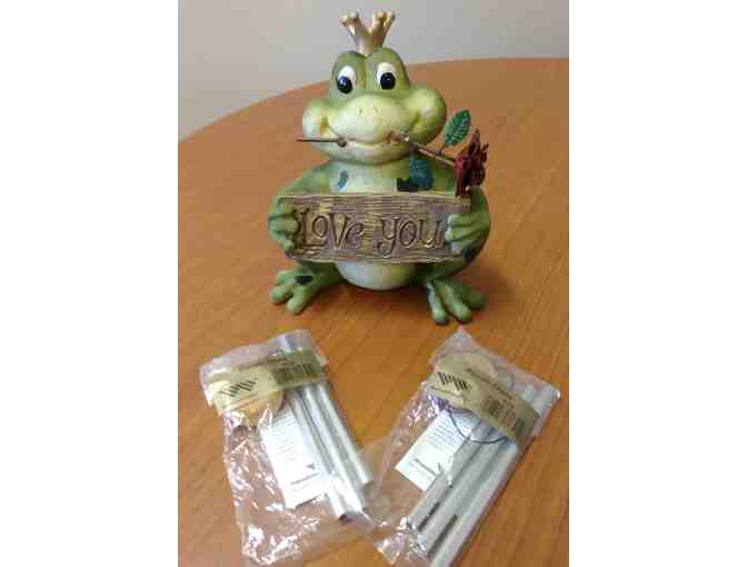 Frog Prince with Woodstock Chimes -- great for a Children's Garden!
