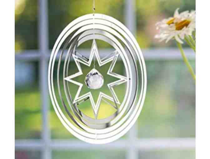 Woodstock Chimes Dove Flourish Chime with Star Crystal Sun Catcher