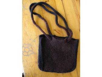 Brown and Black wool felted bag