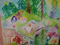 Beatific Forest Scene Painting by White Rose Kindergarten