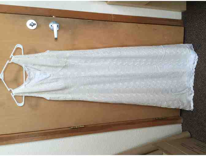 Ivory Lace long Swiss jacquard Hand Sewn Dress