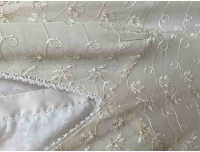 Ivory Lace long Swiss jacquard Hand Sewn Dress