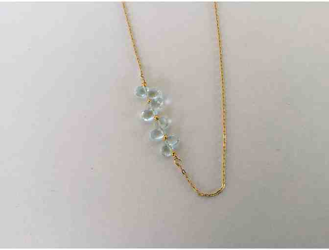 Aquamarine Briolette Bar necklace by Deb Smith Jewelry