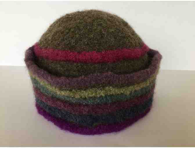 Hand knit and felted Peruvian wool hat