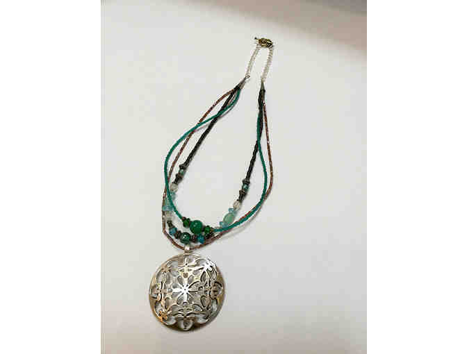 Beautiful hand-beaded Medallion Necklace