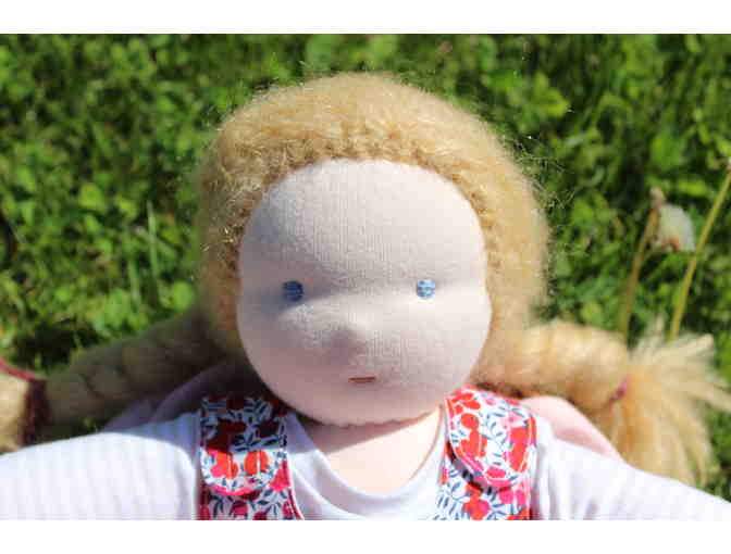 Hannah, a Handmade Waldorf Doll with bed & blanket