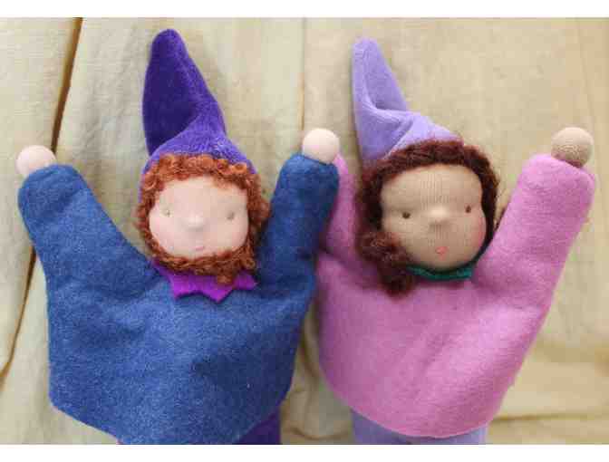 2 Handmade Puppet Gnomes, by Summerfield teacher