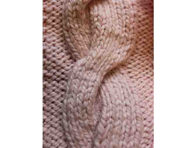 Hand knit throw blanket