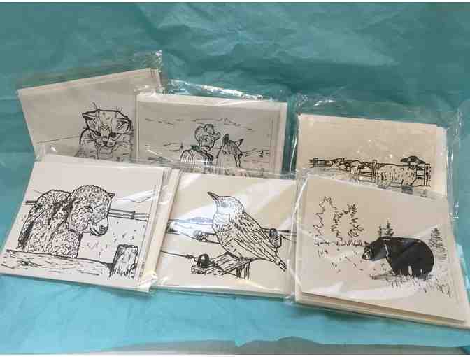6 sets of Note Cards with Animal Drawings - Photo 1