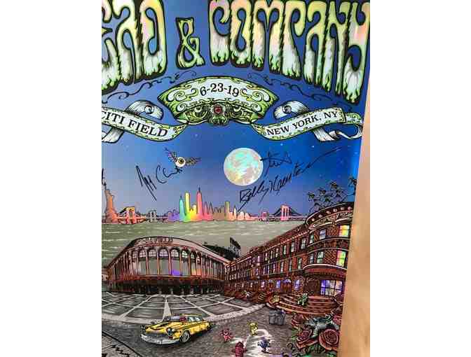 Dead and Company signed poster, with Summerfield t-shirt and hat signed by Mickey Hart