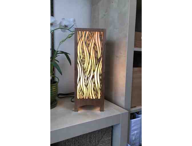 Lightwave Laser carved wood table lamp