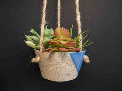 Hand-Thrown Hanging Ceramic Planter Set