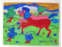 Red Horse and Pink Horse by Malcah Zeldis