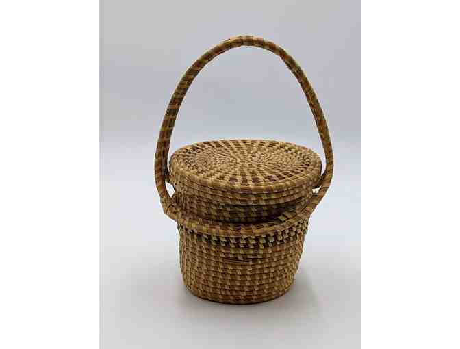 Sweetgrass Basket - Tall handle with lid