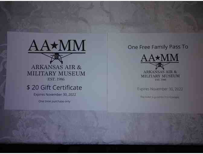 Arkansas Air Museum 2 Family Passes and $20 Gift Certificate