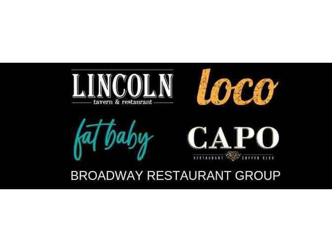 $100 Broadway Restaurant Group gift card - Photo 1