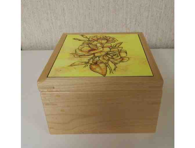 Wooden box and four handmade gift bag sets by Gail M. Jaeger