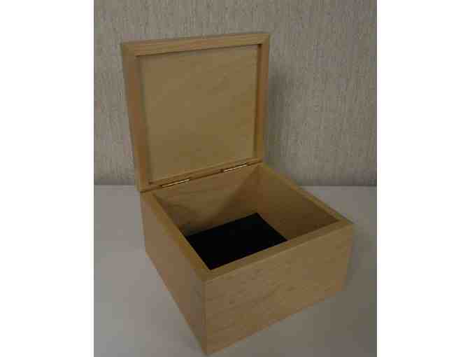 Wooden box and four handmade gift bag sets by Gail M. Jaeger