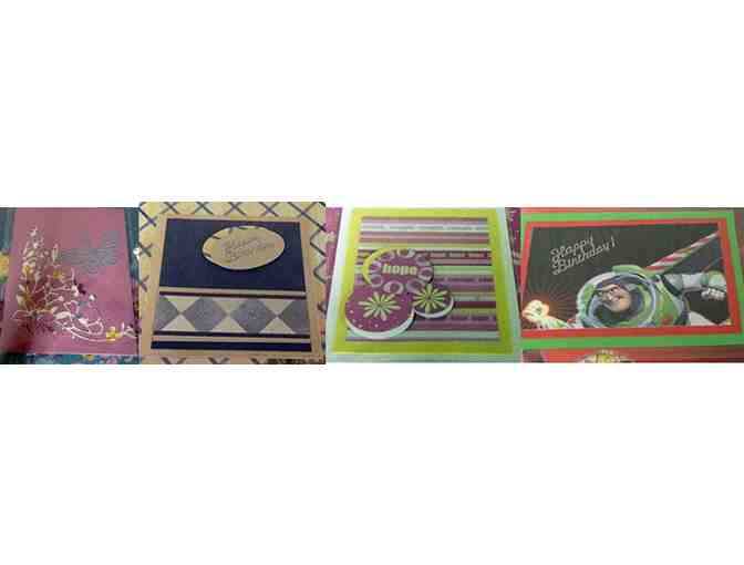 Wooden box and four handmade gift bag sets by Gail M. Jaeger