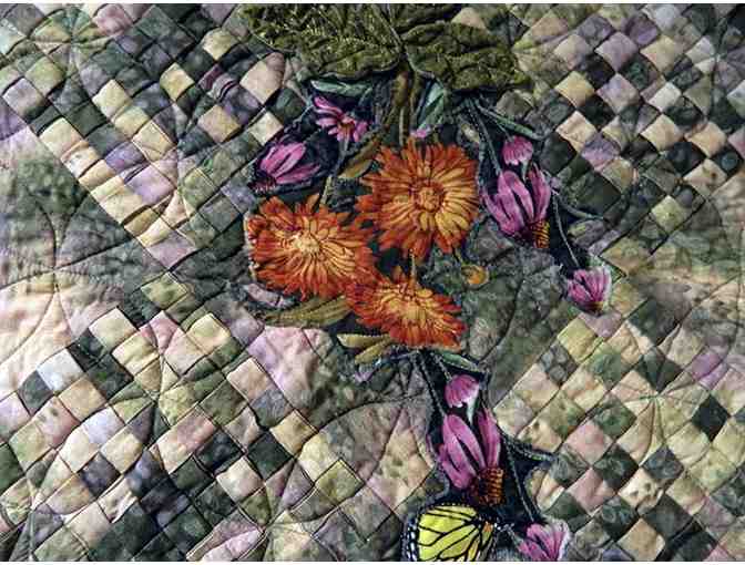 Judith Pentz fiber art 'Woven Black Flower Garden'