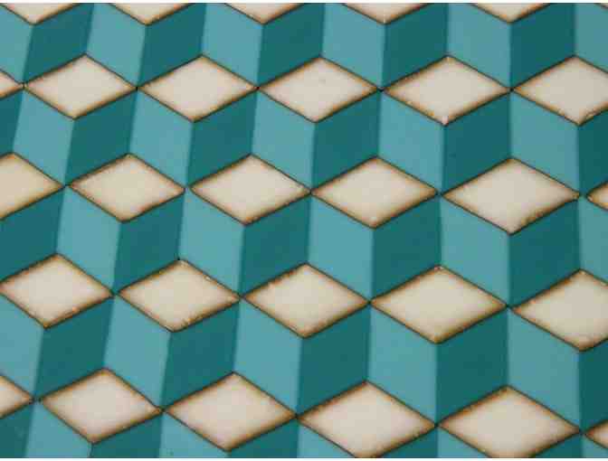 Fused glass platter by Debi McCullough and Weber's Farm Store Certificate package