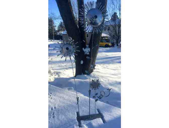 Dan Vidalliet: SilverFolk by Dan One of a Kind Flower Sculpture
