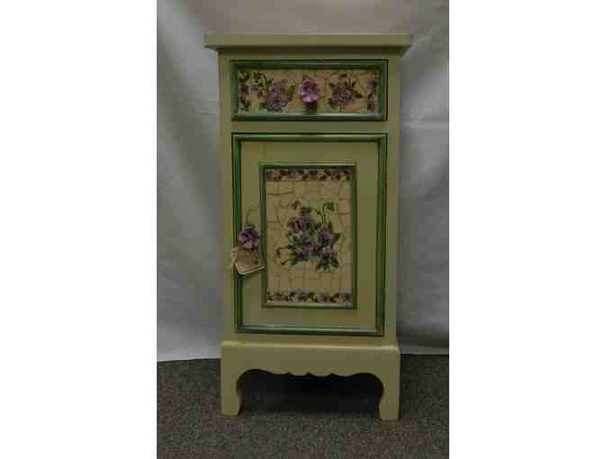 Handpainted Floral Stand with Drawer