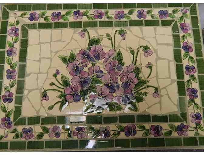 Handpainted Floral Stand with Drawer