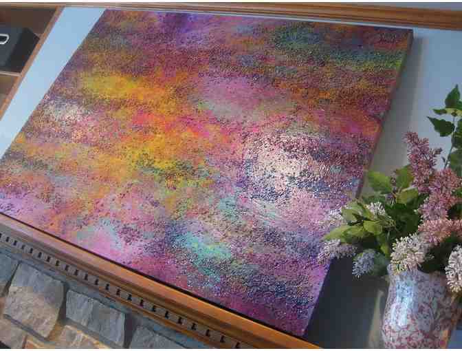 'She Dreams in Color' mixed media & acrylic painting by Ines Krolo