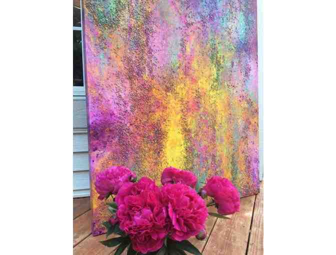 'She Dreams in Color' mixed media & acrylic painting by Ines Krolo