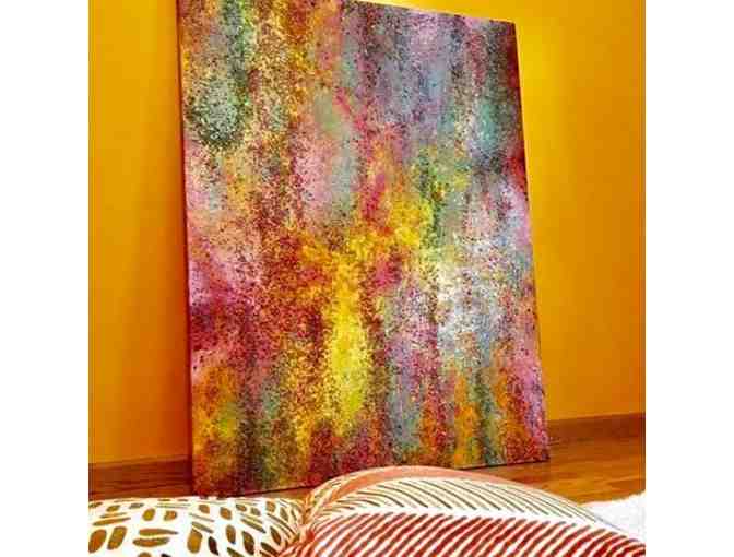 'She Dreams in Color' mixed media & acrylic painting by Ines Krolo