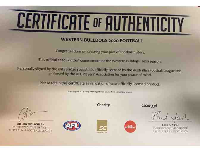 2020 Western Bulldogs signed football jersey
