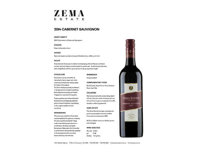Zema Estate Cabernet Sauvignon 2014