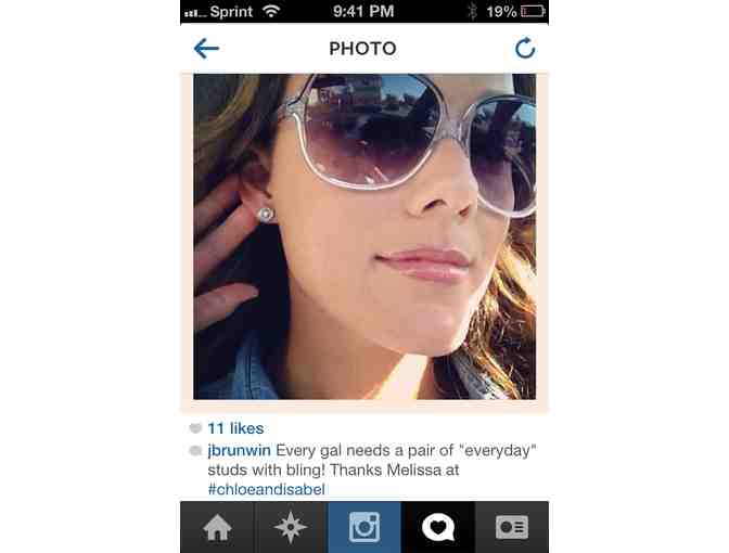 Chloe + Isabel-- Earrings- Crystal Square Studs