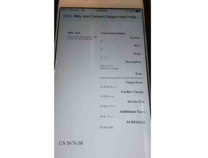 Justin Bieber: 4 Tix! Comparable Tickets selling for $700 or more on StubHub