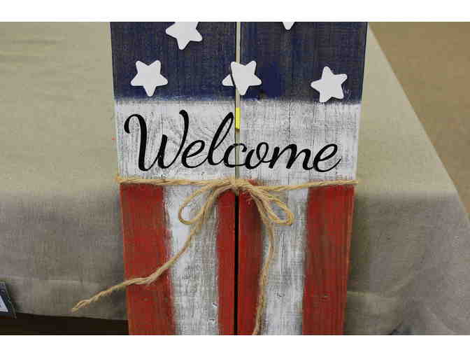 Large Handmade Wooden Welcome Sign #1