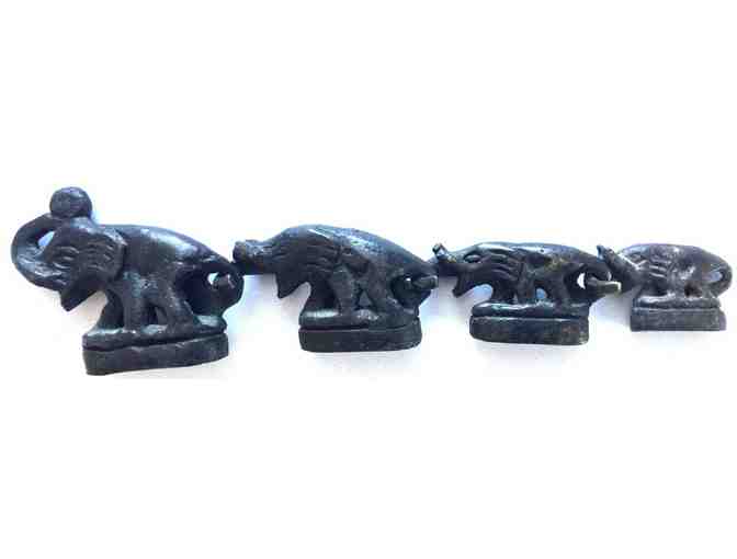 Framed Tiger Print & Metallic Elephant Figures