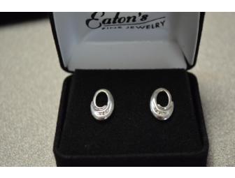 Sterling Silver Earrings with 6 round diamonds from Eaton's Fine Jewelry