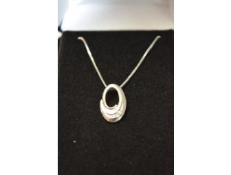 Sterling Silver Necklace with 3 round diamonds from Eaton's Fine Jewelry