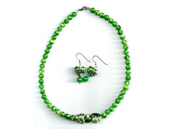 Sweetheart Necklace and Earrings - Venetian Glass
