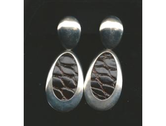 Clip-on Earrings - LaBelle Sterling - 925 with Leather insert
