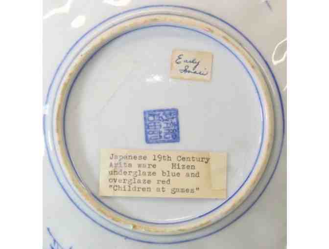 Delightful Japanese Arita Imari Dish with Dragon and Children