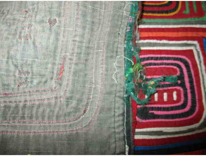 Red Background Mola Embroidery