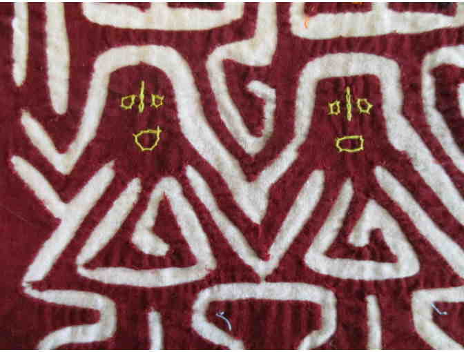 Maroon and White Mola Embroidery