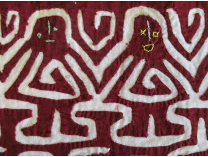 Maroon and White Mola Embroidery