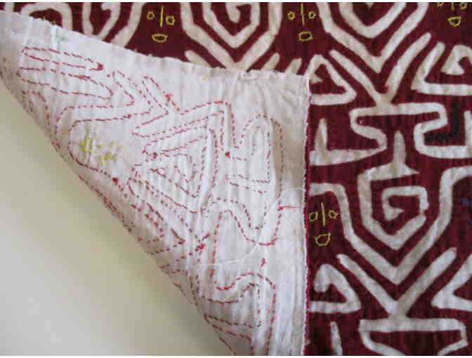 Maroon and White Mola Embroidery
