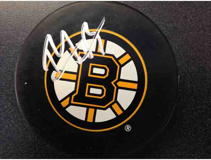 Boston Bruins Matt Bartkowski Autographed Hockey Puck and Sweatshirt