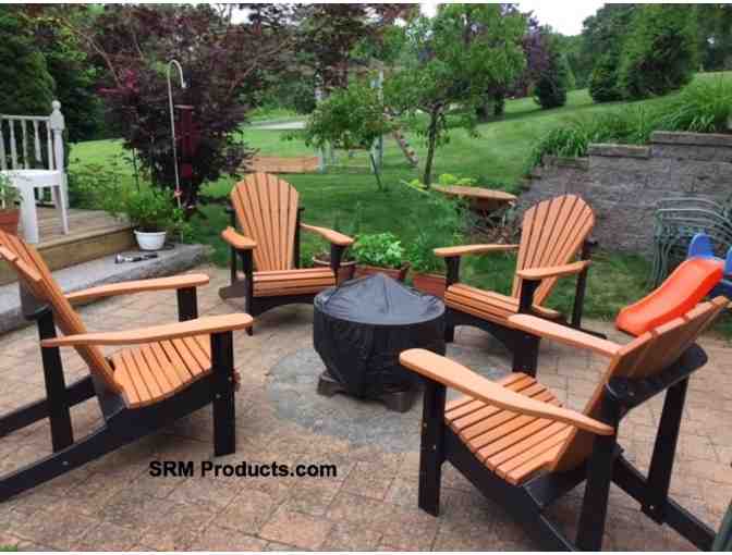 Adirondack Chairs (4) with Matching Tables - Cedar/Black - Photo 1