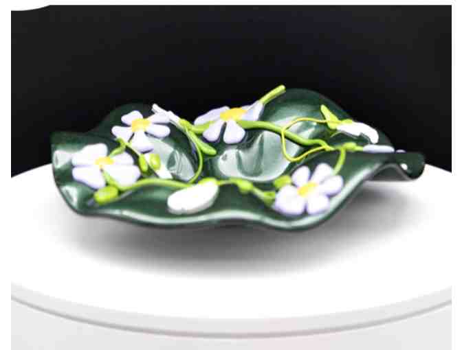 Bee and Thistle Glass Spring Flower Bowl